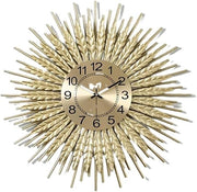 60cm Large Gold Wall Clock Modern Silent Metal Sunburst Design Home Decor