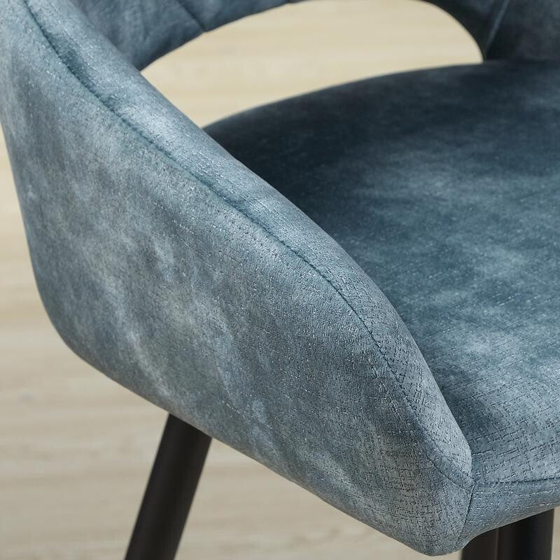 2x Velvet Bar Stools with Backrest Armrest Footrest for Kitchen Island