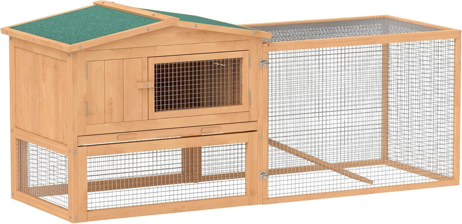 Large Wooden Rabbit Hutch Outdoor Run Weatherproof Bunny Cage Garden