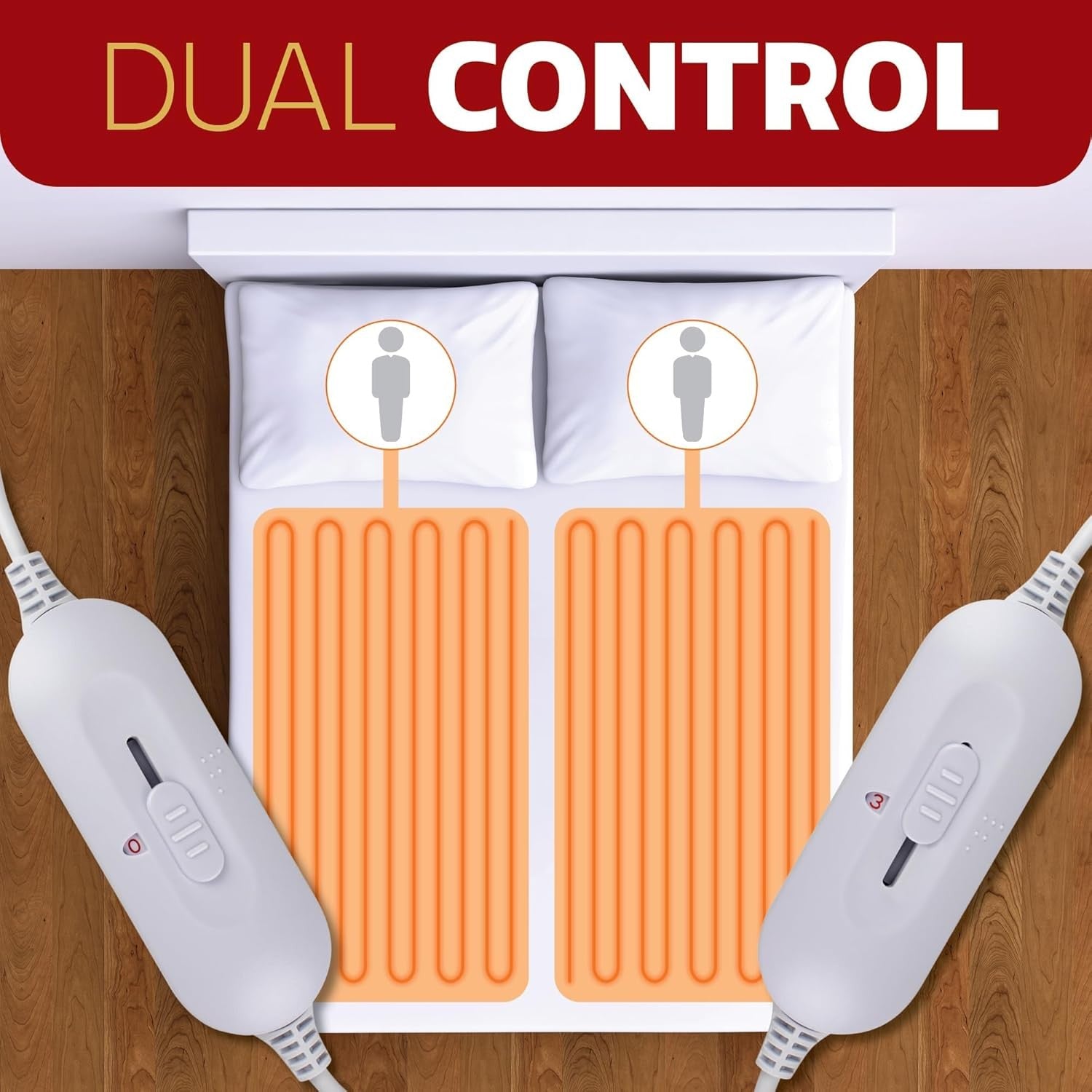 Double Electric Underblanket Fitted Mattress Cover Dual Control 3 Heat Washable