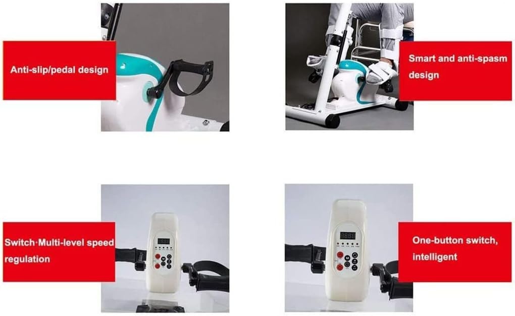 Pedal Exerciser for Arms & Legs w/ LCD Display, Rehab Trainer & Non-Slip Base