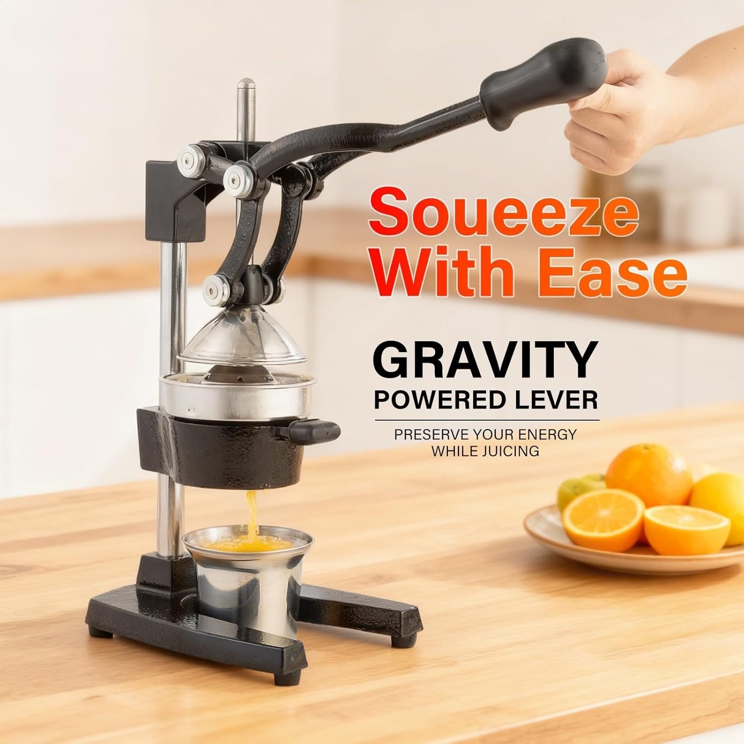 Commercial Manual Citrus Press Cast Iron Heavy Duty Lemon Orange Juicer