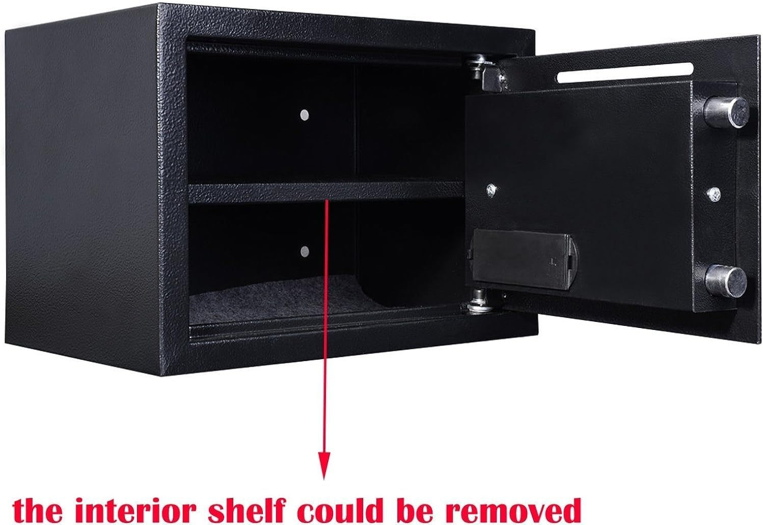 16L Digital Security Safe Box Electronic Keypad Lock with Shelf Black