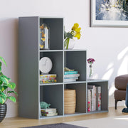 6 Cube Grey Staircase Storage Shelf Modern Durable Organizer