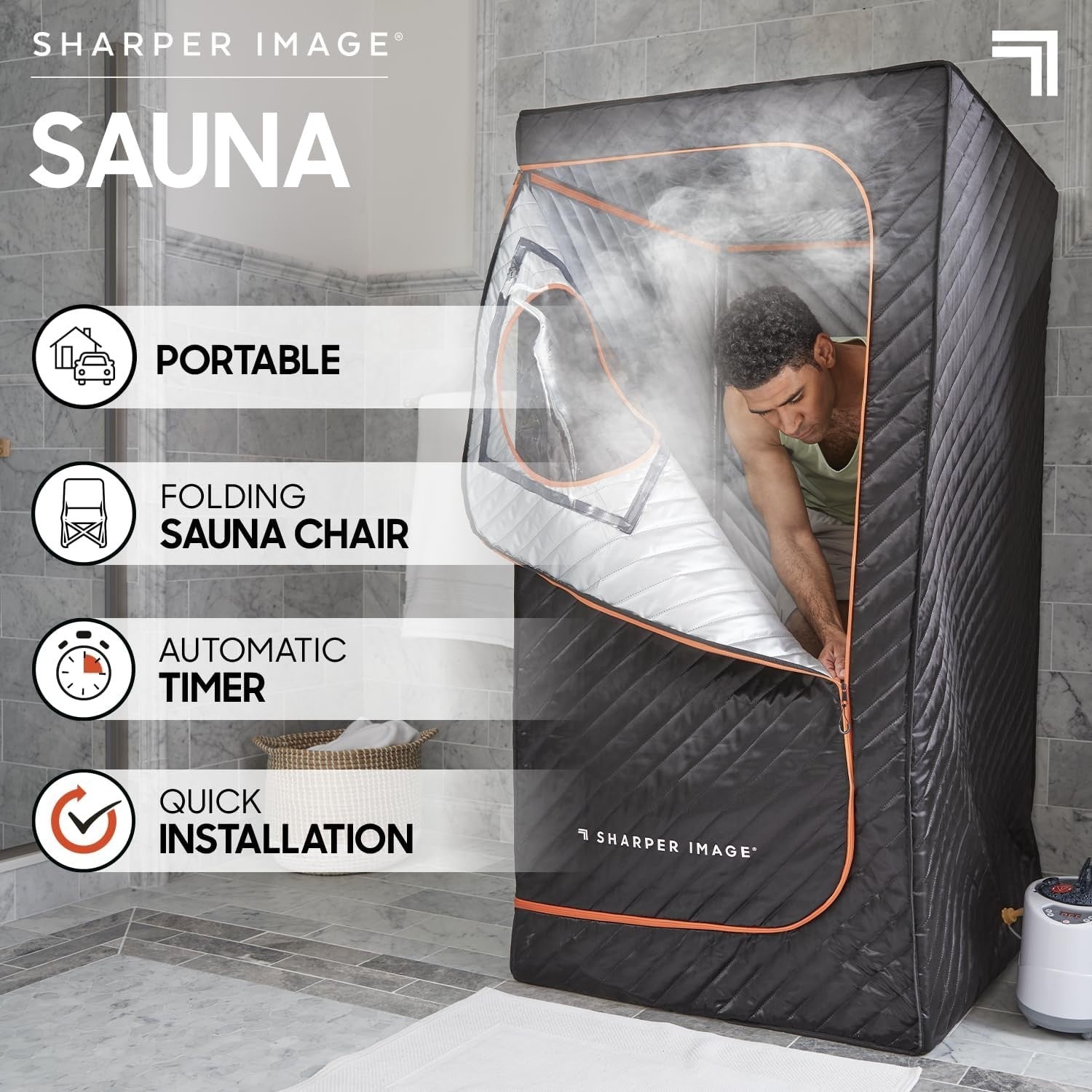 Portable Steam Sauna Tent Home Spa Pod w/ Chair & Temp Control Indoor Outdoor