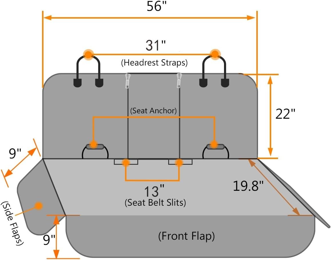 Waterproof Dog Car Seat Cover Mesh Window Non Slip Rear Protector