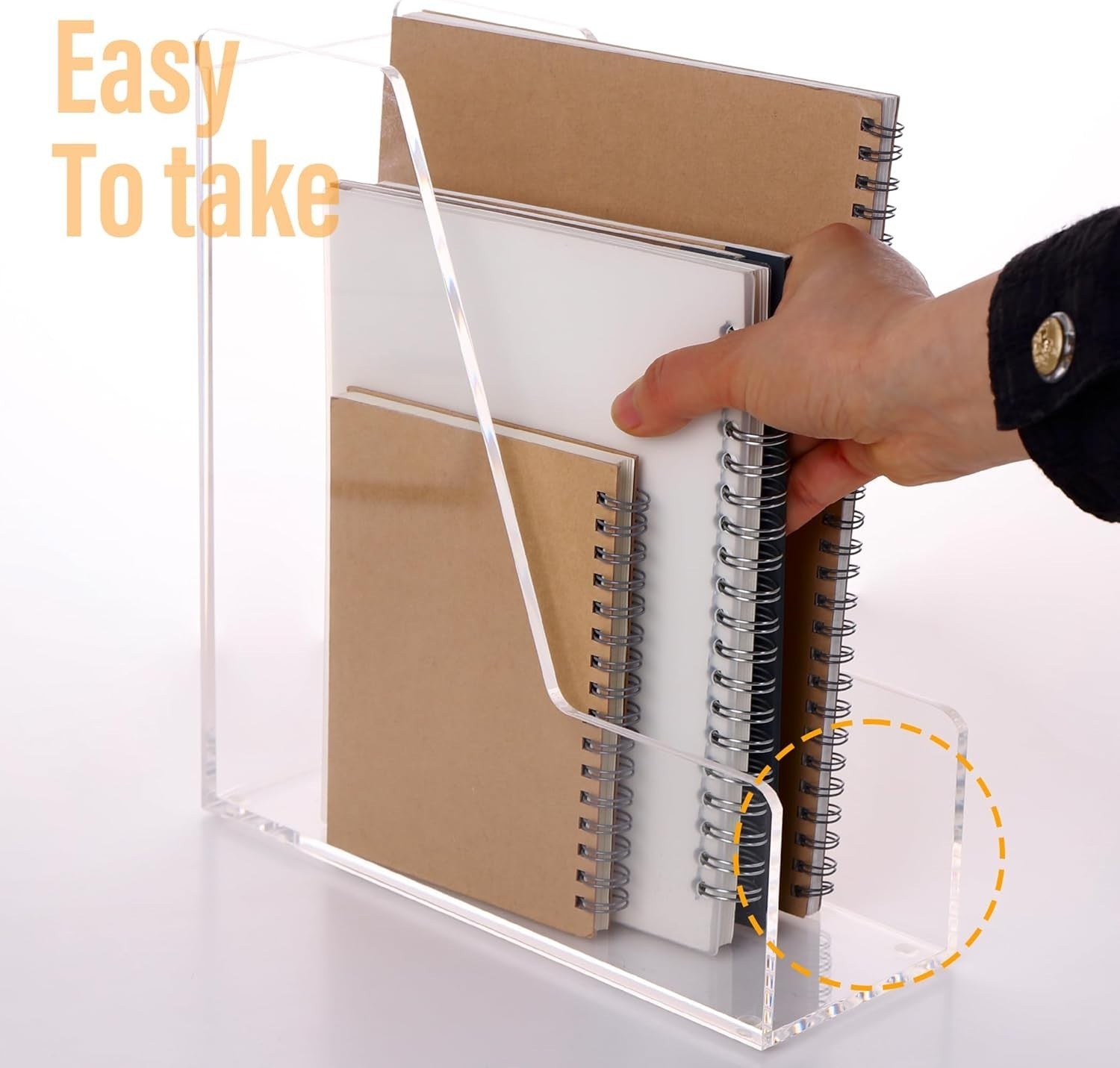 Clear Acrylic Desk File Organizer 2-Pack A4 Magazine Holder