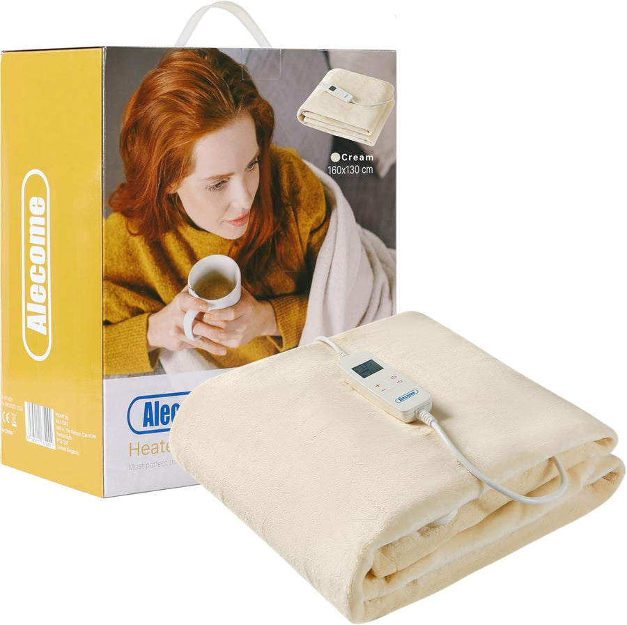 Electric Heated Throw Blanket 10 Heat Settings Digital Timer Washable 160x130
