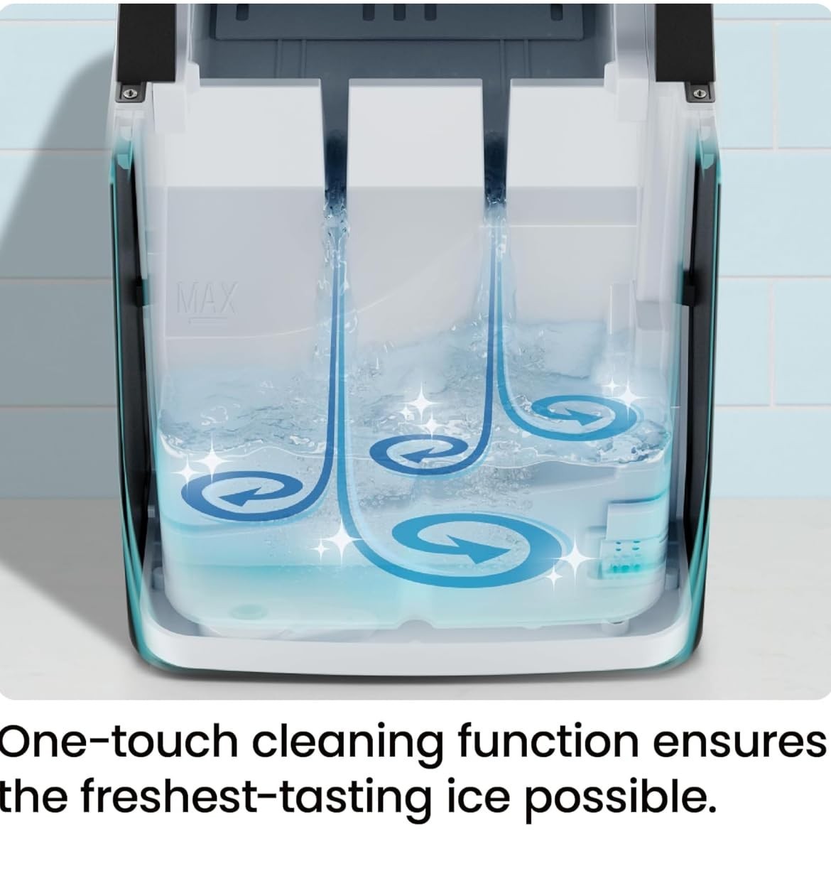 Portable Dual-Size Ice Maker Machine - Fast 9 Cubes in 7 Mins, 22lbs/Day