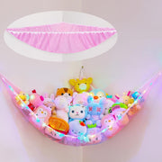 Stuffed Animal Hammock with LED Lights – Toy Storage Net for Kids Rooms