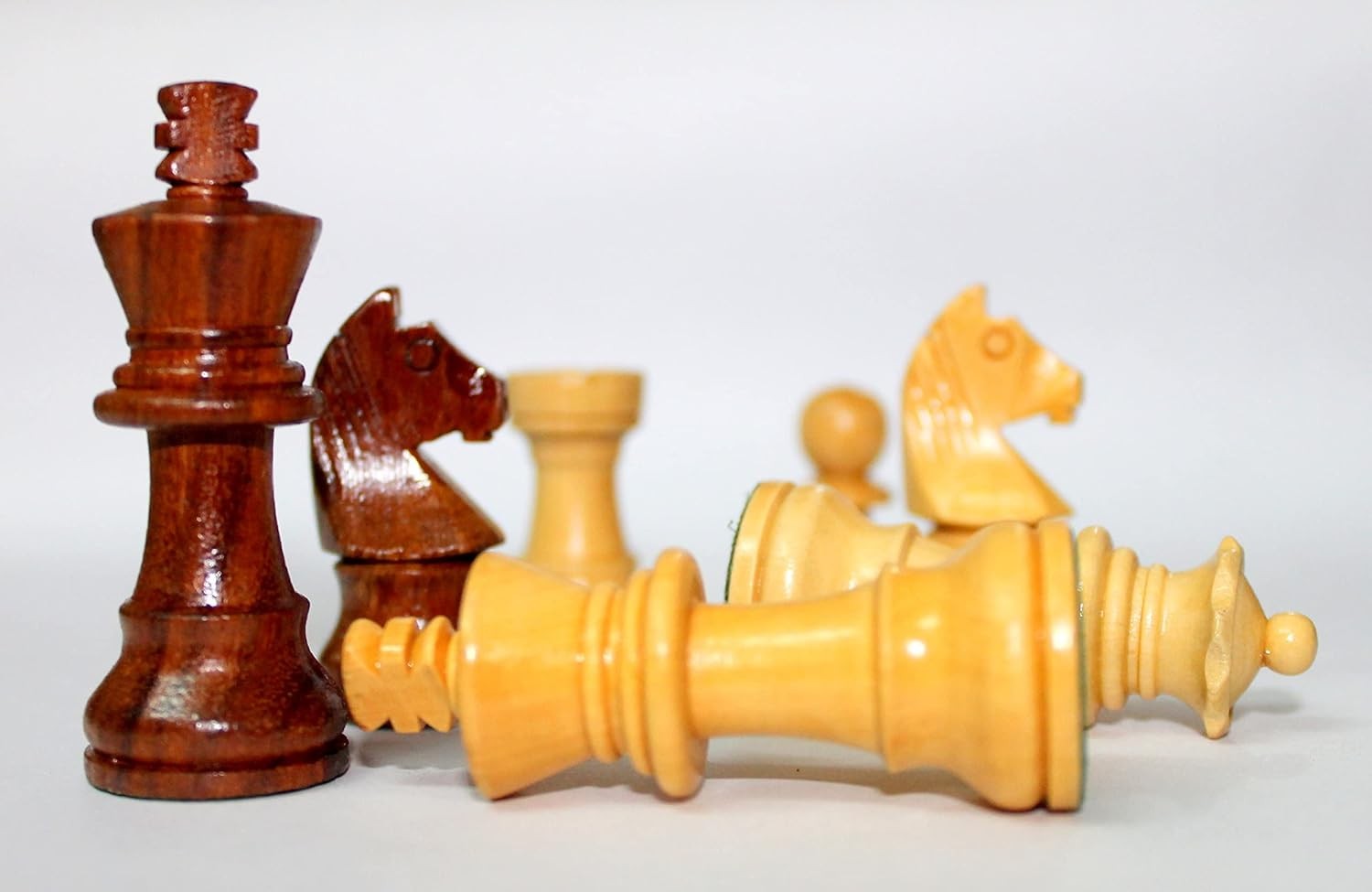 Luxury Wooden Staunton Chess Pieces | 4" King Handcrafted Set for 10–16" Boards