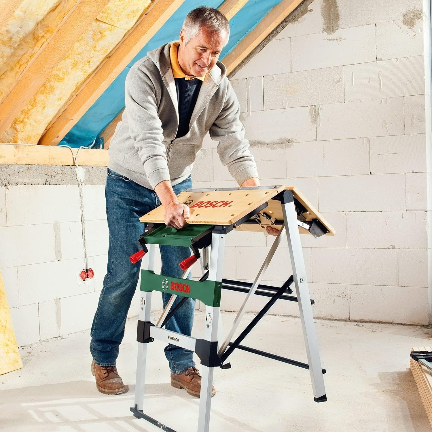 PWB 600 Folding Workbench Bamboo Top 200kg Portable Clamping Table
