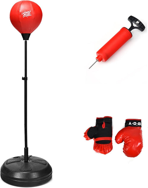 Adjustable Inflatable Boxing Ball Stand Kids Teens Adult Training Set