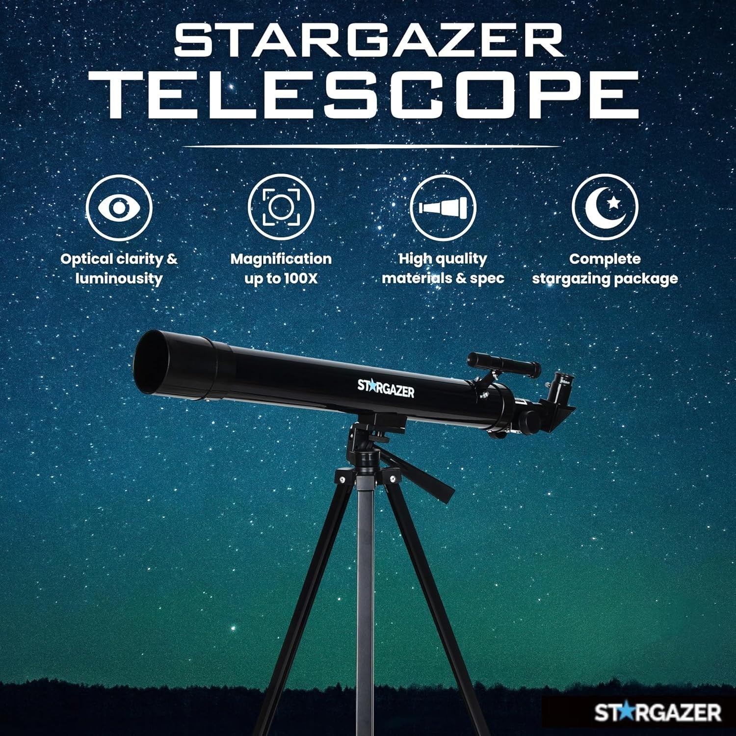 50mm Aperture 400mm Refractor Telescope for Kids & Beginners with Tripod