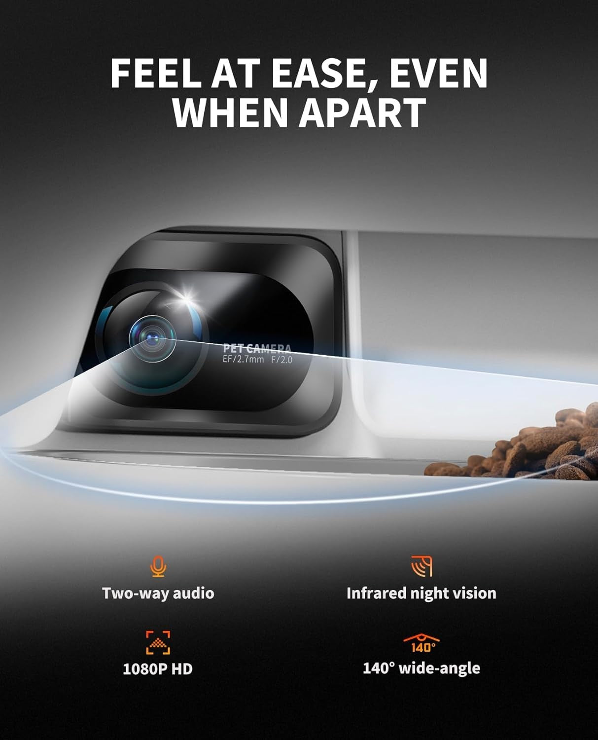 Automatic Cat Feeder Camera 5L Dual Hopper WiFi App Control 1080P HD