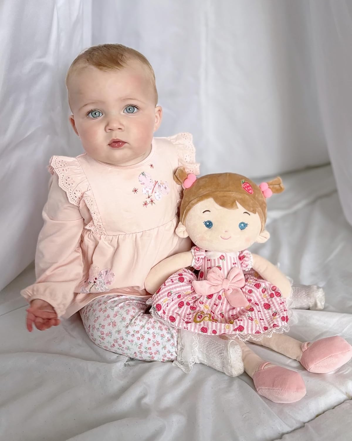 16” Plush Baby Rag Doll Ultra Soft Cuddle Toy for Toddlers 1+