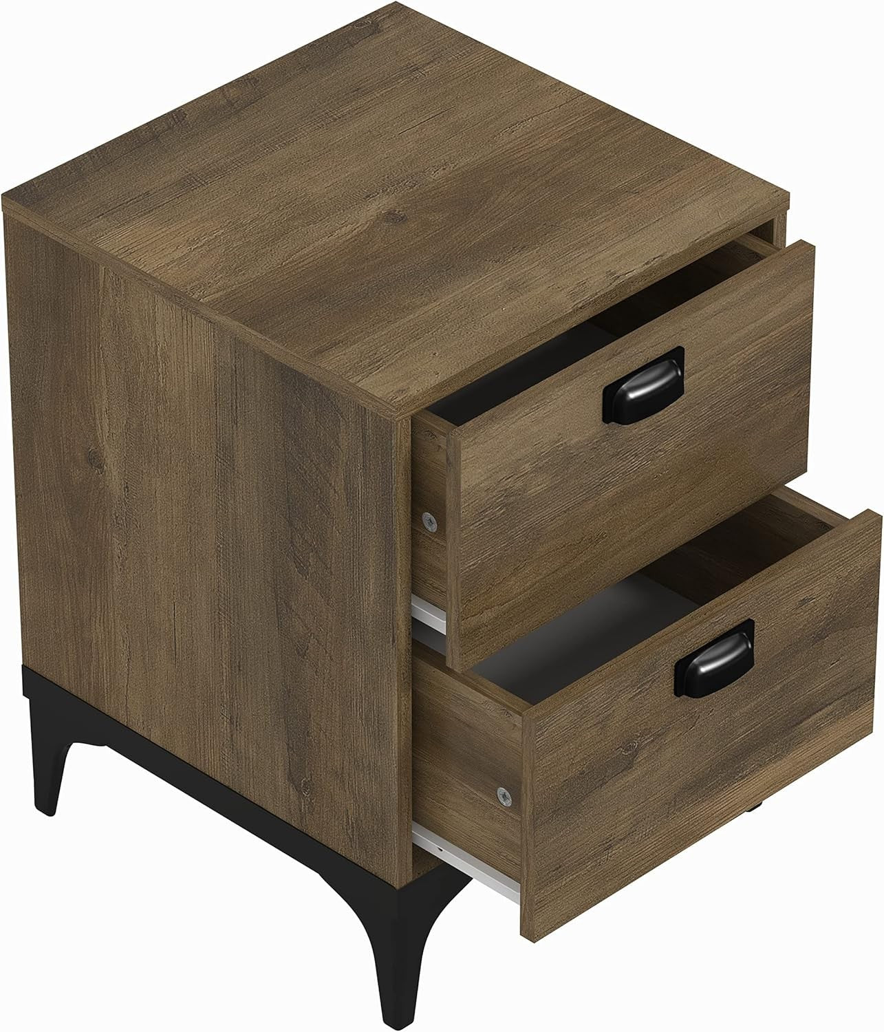 2 Drawer Bedside Table Knotty Oak Storage Unit Nightstand Cabinet
