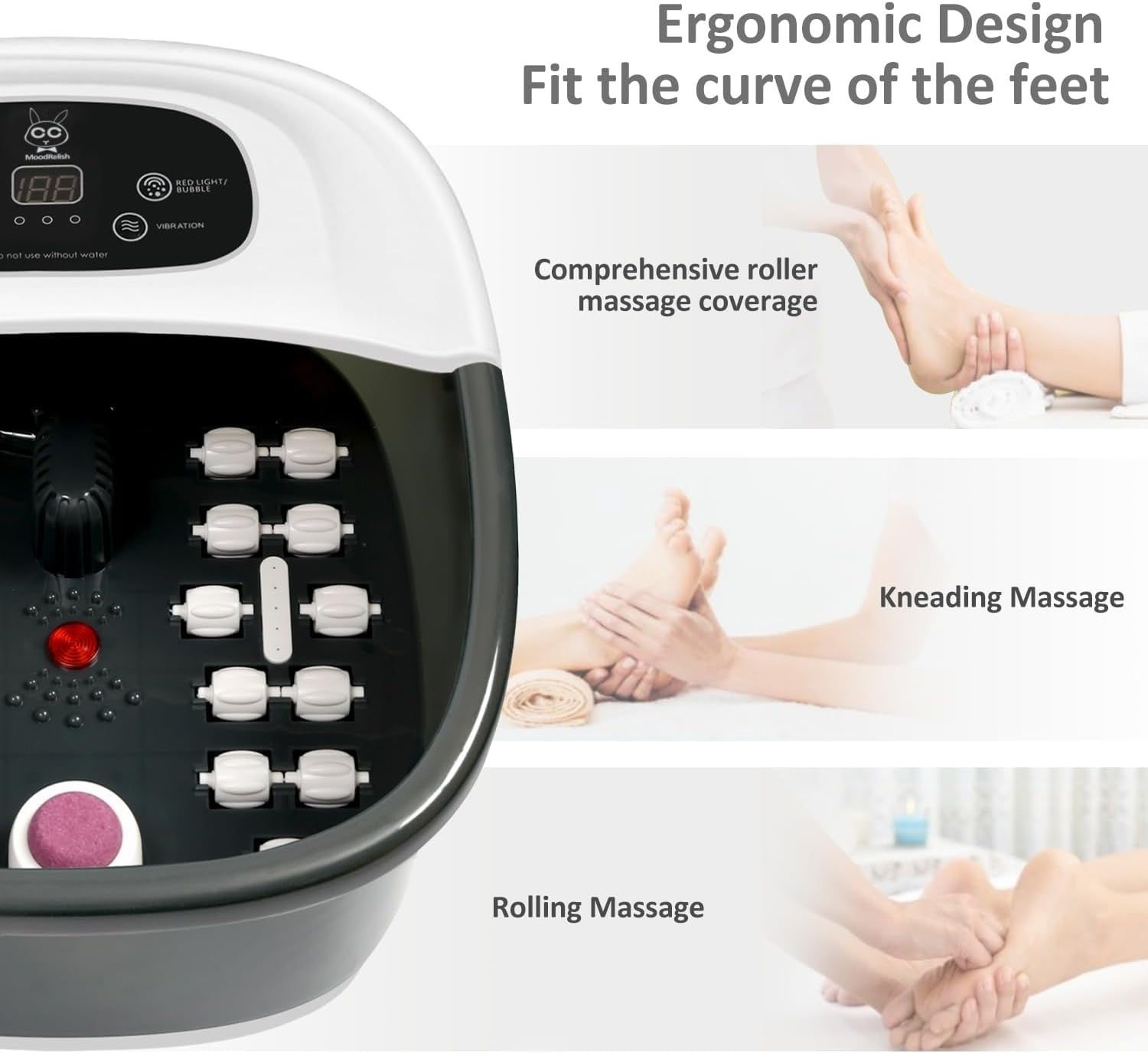 Foot Spa Massager with Heat, Bubbles, Jets & Vibrating Massage