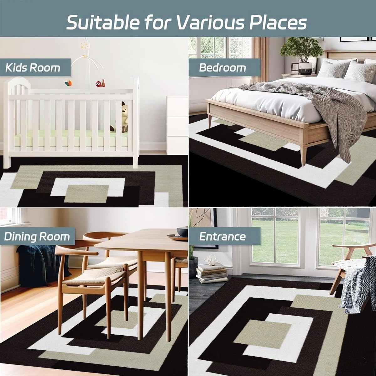 Large Hallway Runner Rug 80x300cm Non Slip Geometric Flat Weave Carpet