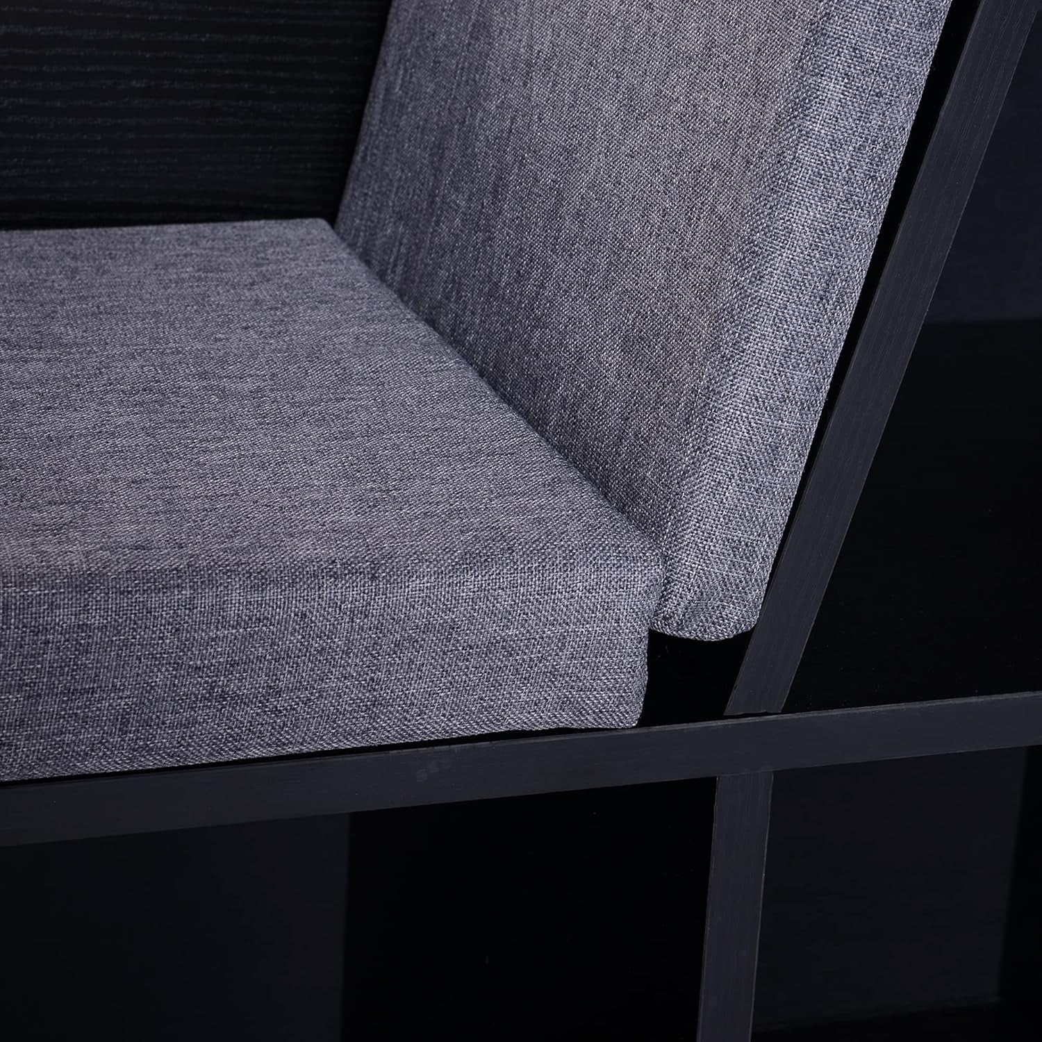 Bookcase with Cushioned Reading Seat 6 Cube Storage Bench Black
