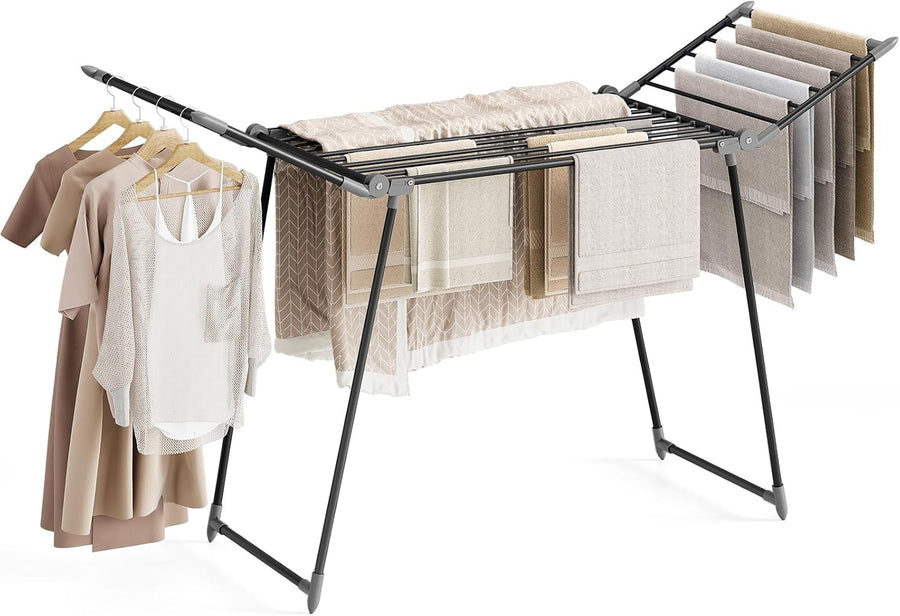 Wide Folding Clothes Dryer Side Panels Indoor Laundry Stand Heavy Duty