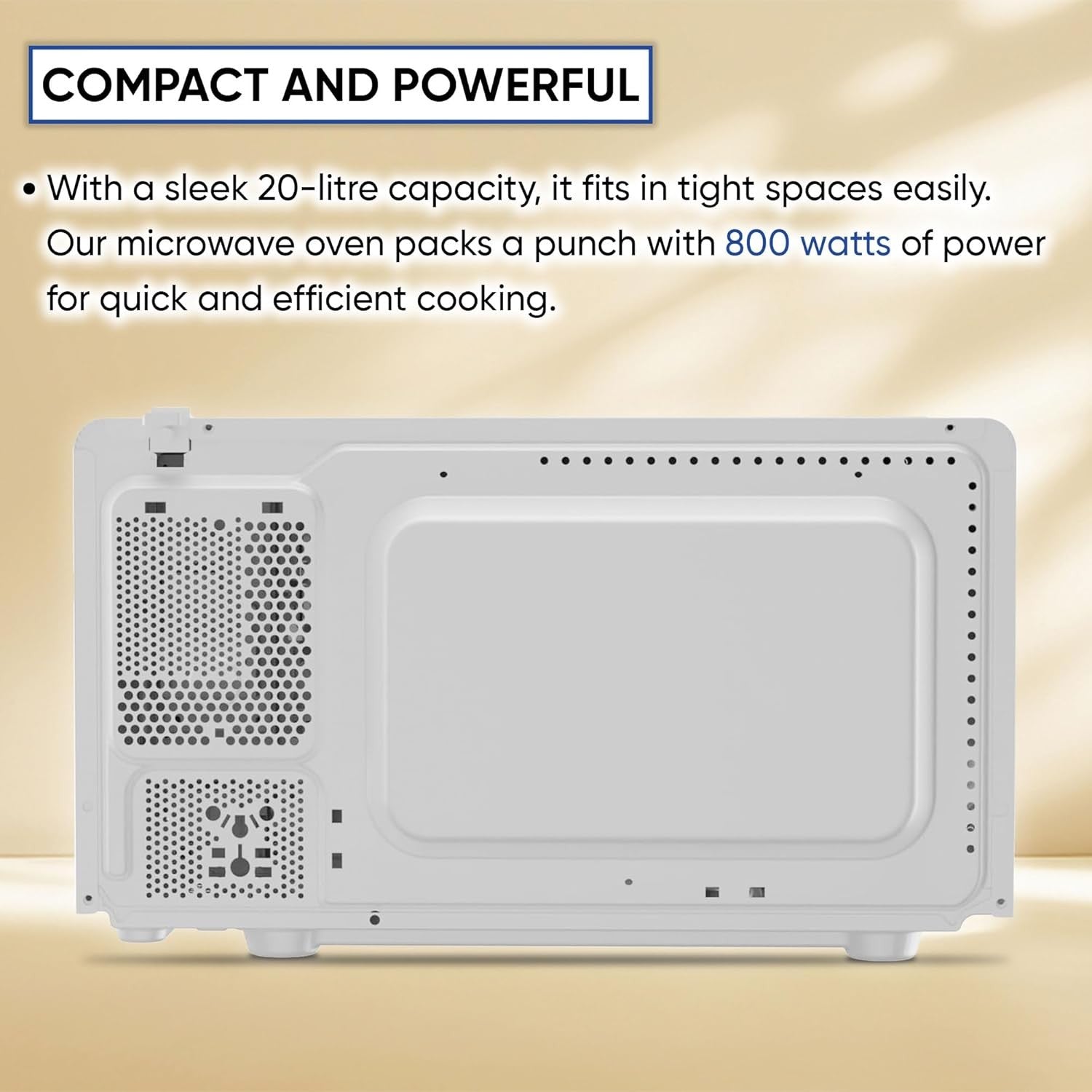 20L 800W Digital Freestanding Microwave with 8 Functions & Quick Defrost