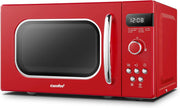20L 800W Retro Microwave Oven 8 Auto Menus 5 Power Levels Red