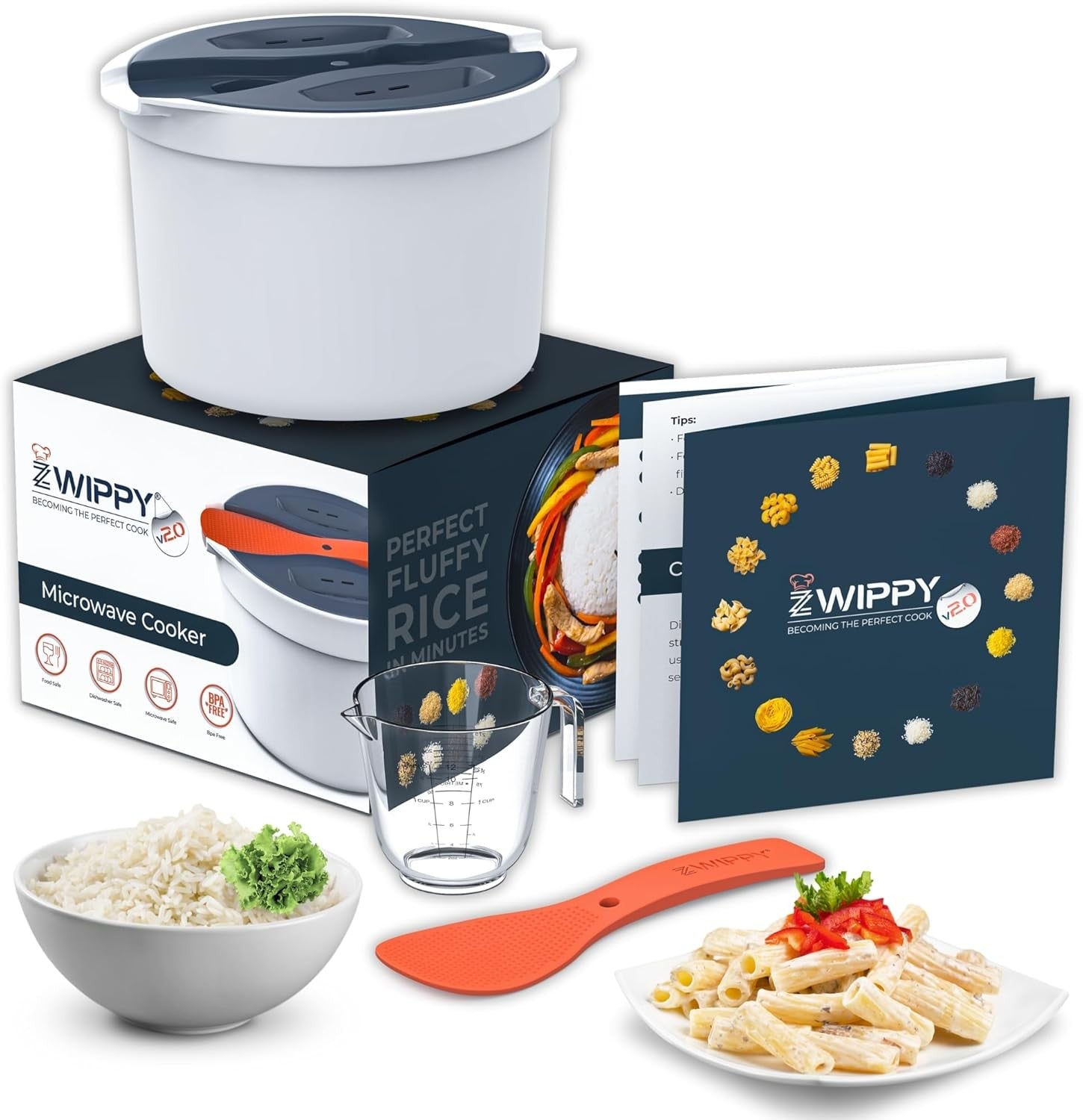 Microwave Rice Cooker Steamer Pasta Cooker 8 Cup