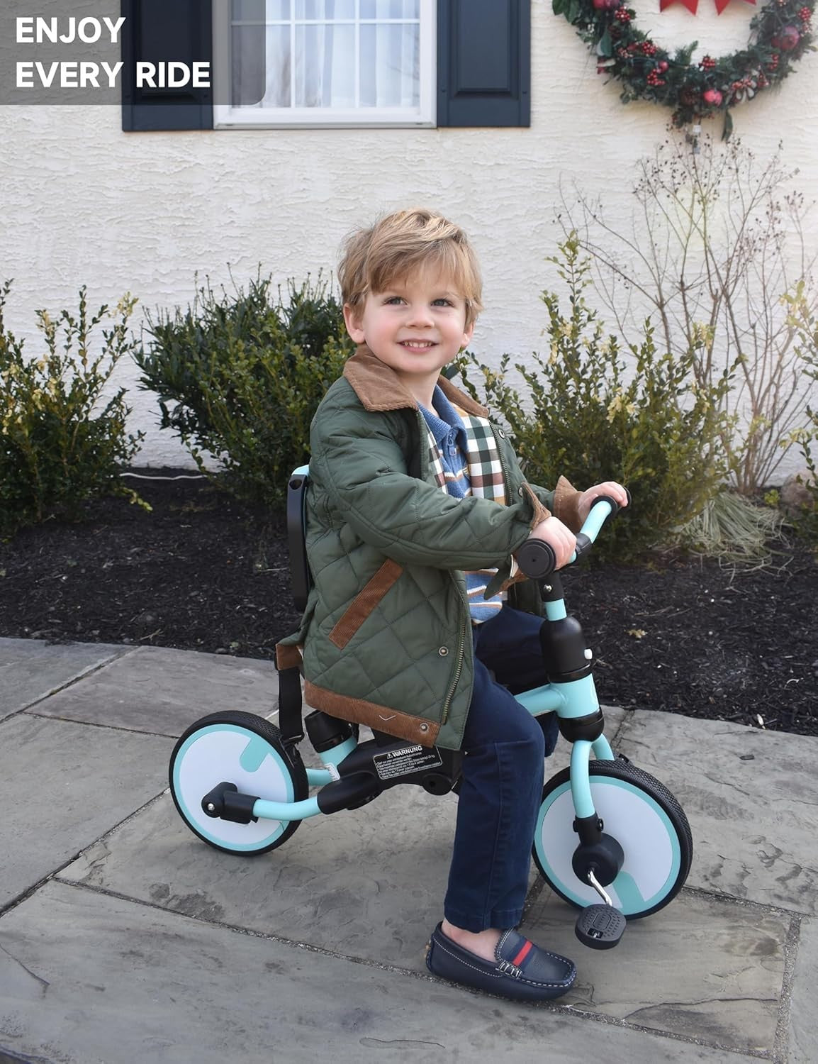 5 In 1 Kids Tricycle Push Handle Balance Bike Safety Harness Toddler