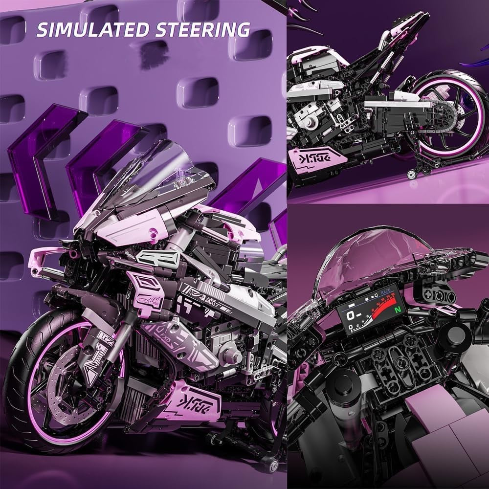 1920PCS Motorcycle Building Blocks Set | Realistic Design & Display Stand