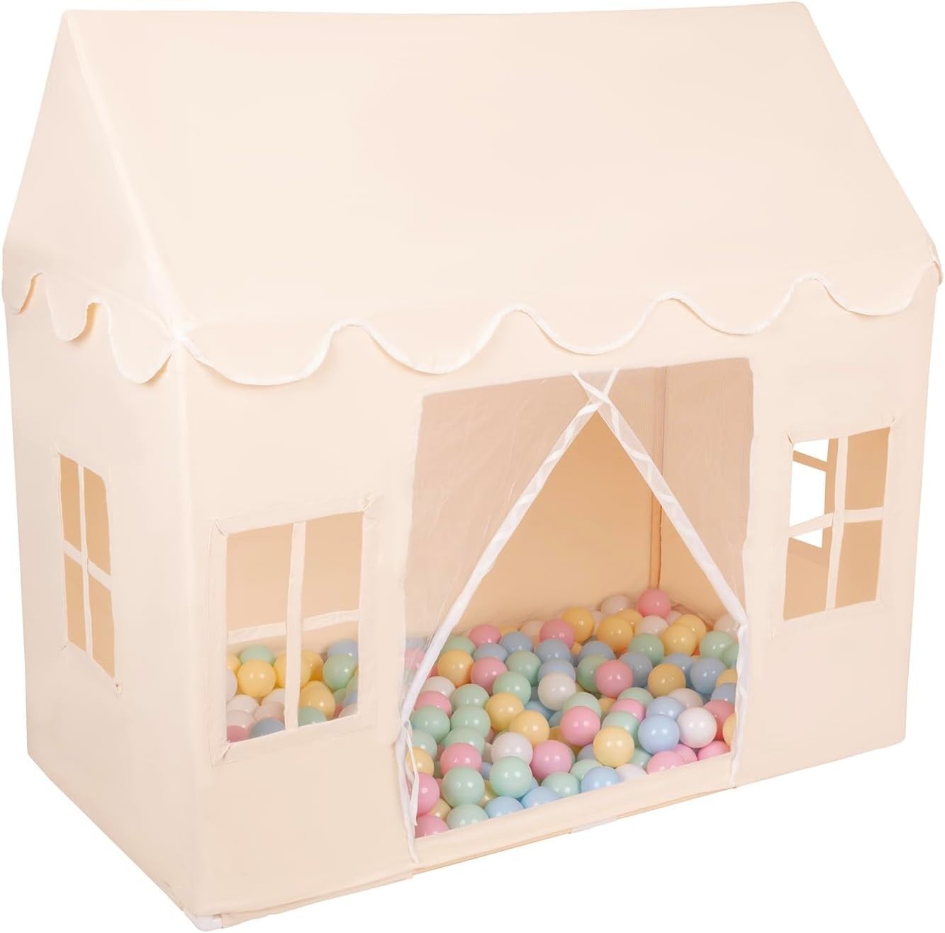 Kids Cotton Playhouse Tent w 400 Balls Foldable Indoor Outdoor Play Den