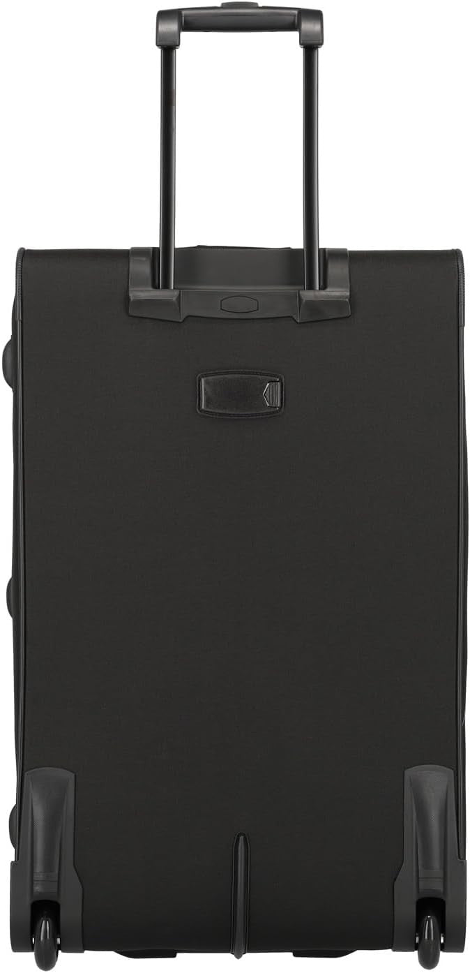 Large Soft Shell Travel Suitcase 2 Wheel Trolley 73cm 80L Black