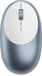 Wireless Bluetooth Mouse USB-C Rechargeable Blue Aluminium Slim Silent Clicks