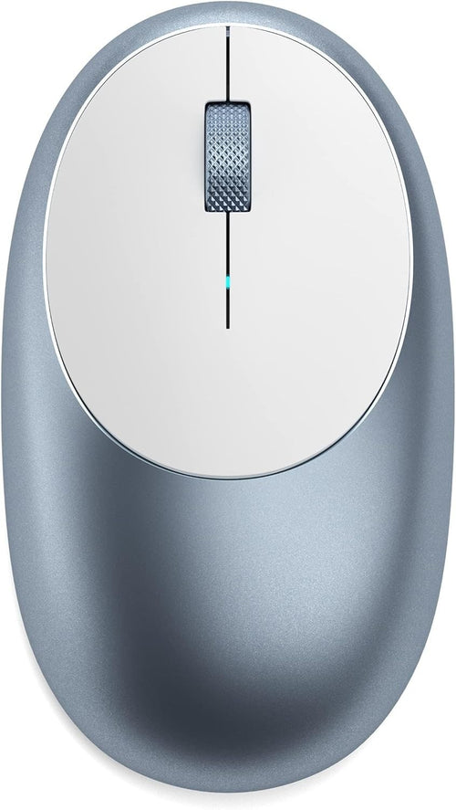 Wireless Bluetooth Mouse USB-C Rechargeable Blue Aluminium Slim Silent Clicks