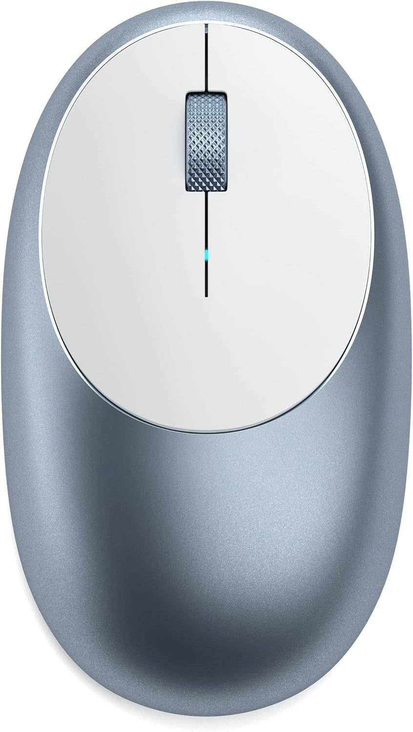 Wireless Bluetooth Mouse USB-C Rechargeable Blue Aluminium Slim Silent Clicks
