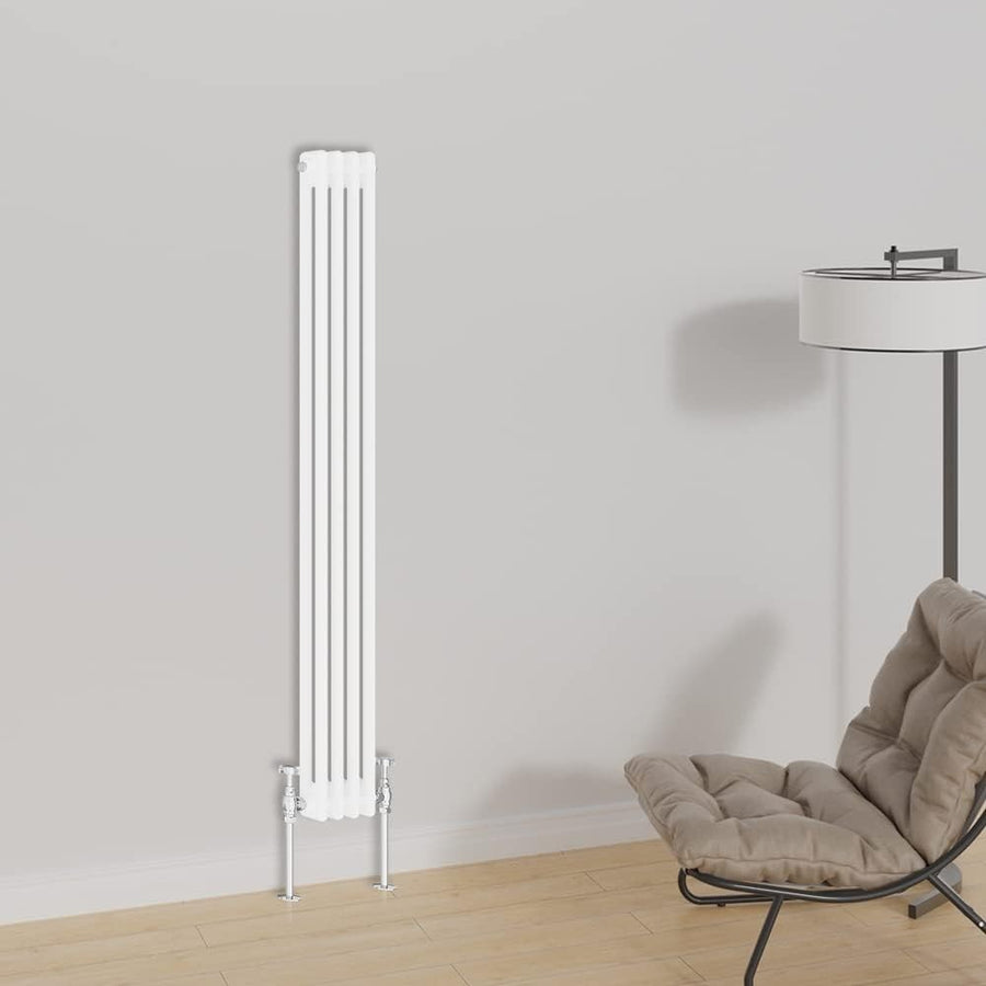 1500x200mm Vertical Double Panel Designer Radiator White Steel