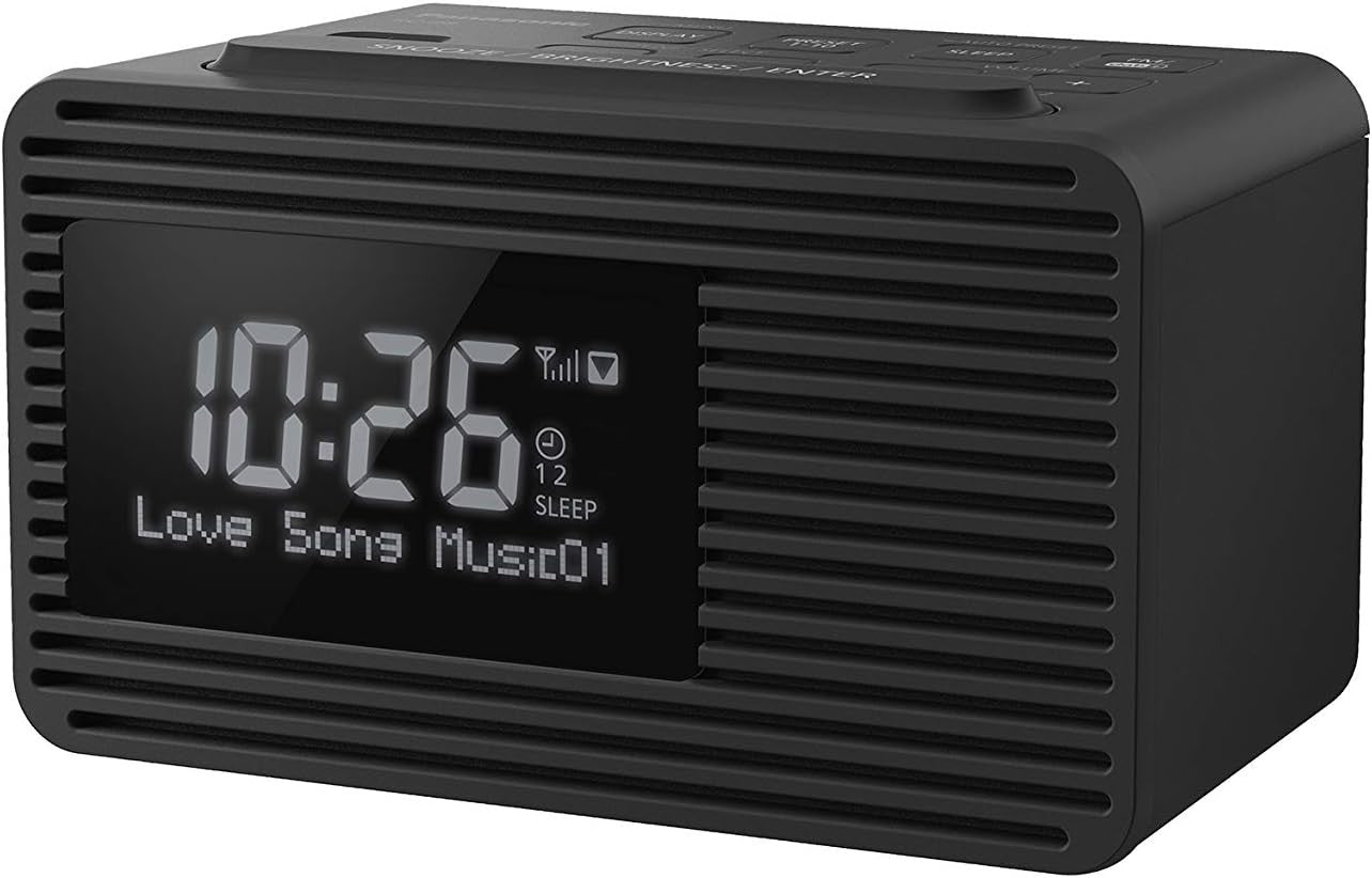 DAB+ Clock Radio Alarm with USB Charging Large Display Bedside Radio