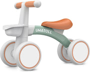 Toddler Balance Bike 12-24 Months Adjustable Seat 4 Wheel Green