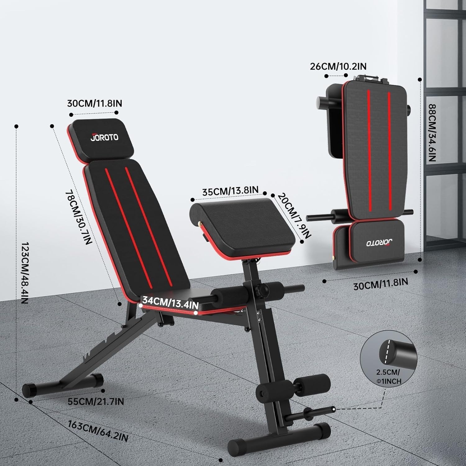 Adjustable Foldable Weight Bench 350kg Incline Decline Roman Chair
