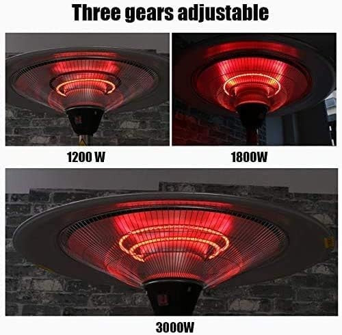 3000W Outdoor Electric Patio Heater Infrared Waterproof Freestanding Adjustable