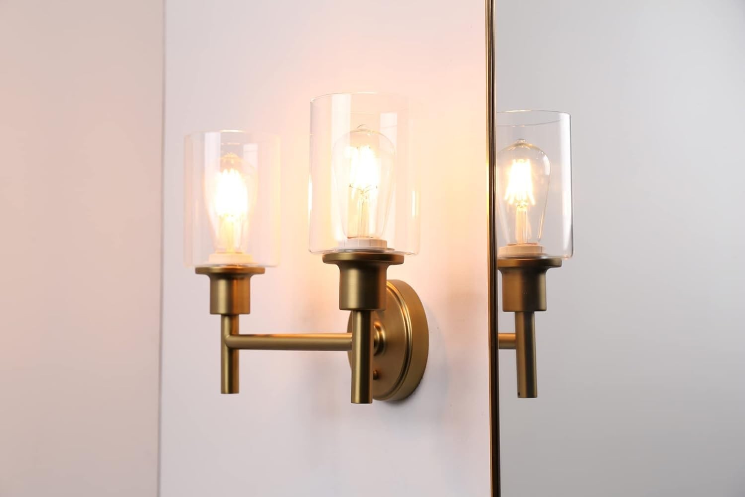 Vintage Glass Wall Light Double Sconce Lamp E27 Antique Loft Fixture