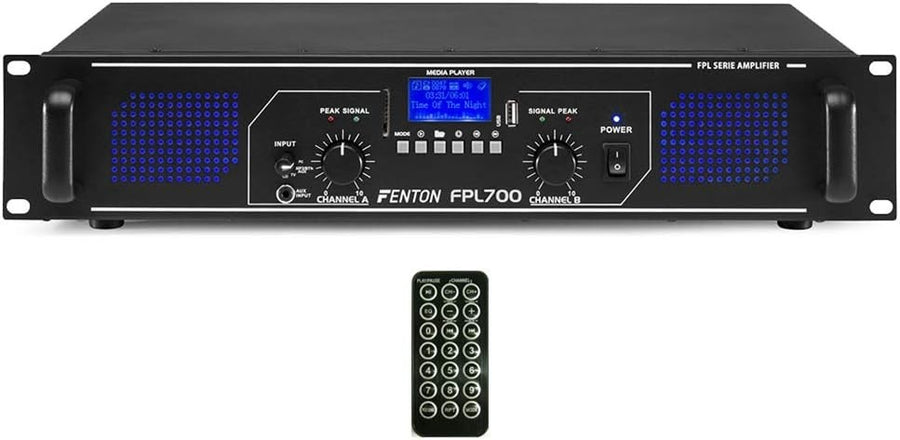 700W Digital Bluetooth Amplifier DJ PA Stereo USB SD AUX RCA Remote