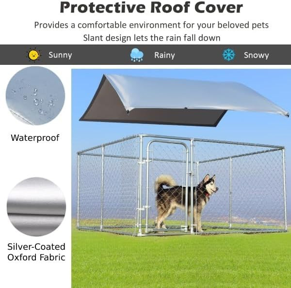 Large Metal Chicken Coop Run 230x233x173cm Waterproof Cover