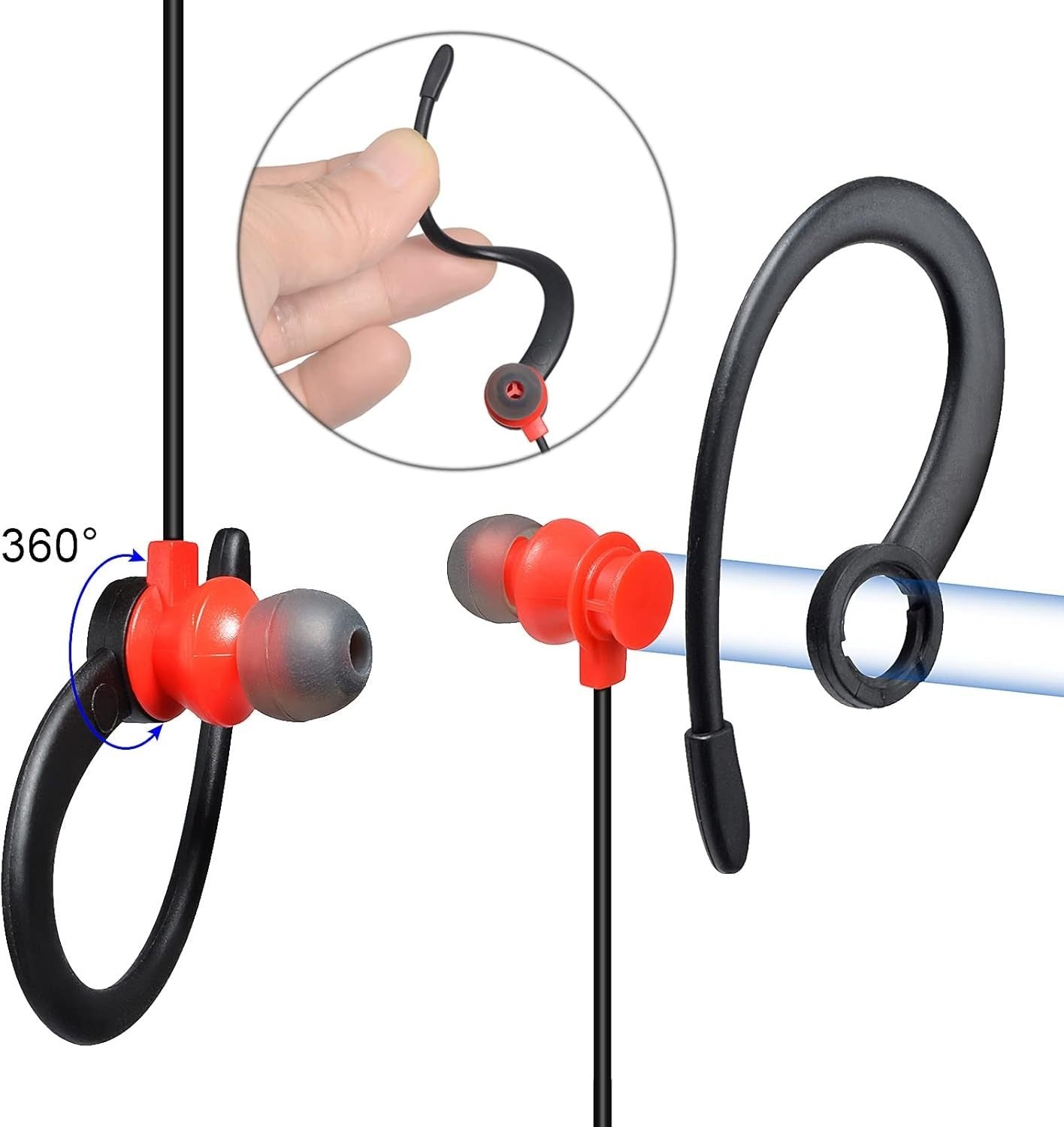 Dual Band Walkie Talkie VHF UHF NOAA Long Range Orange Red G Earpiece