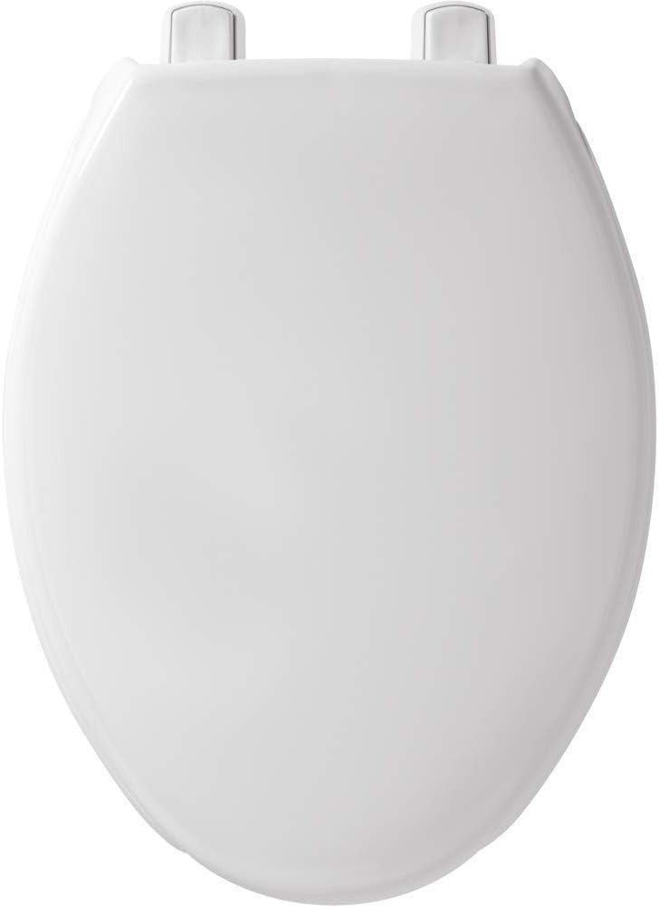 Elongated Raised Toilet Seat White Open Front Commercial Plastic
