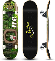 31" Complete Skateboard Maple Double Kick Trick Board Teens Adults Beginner