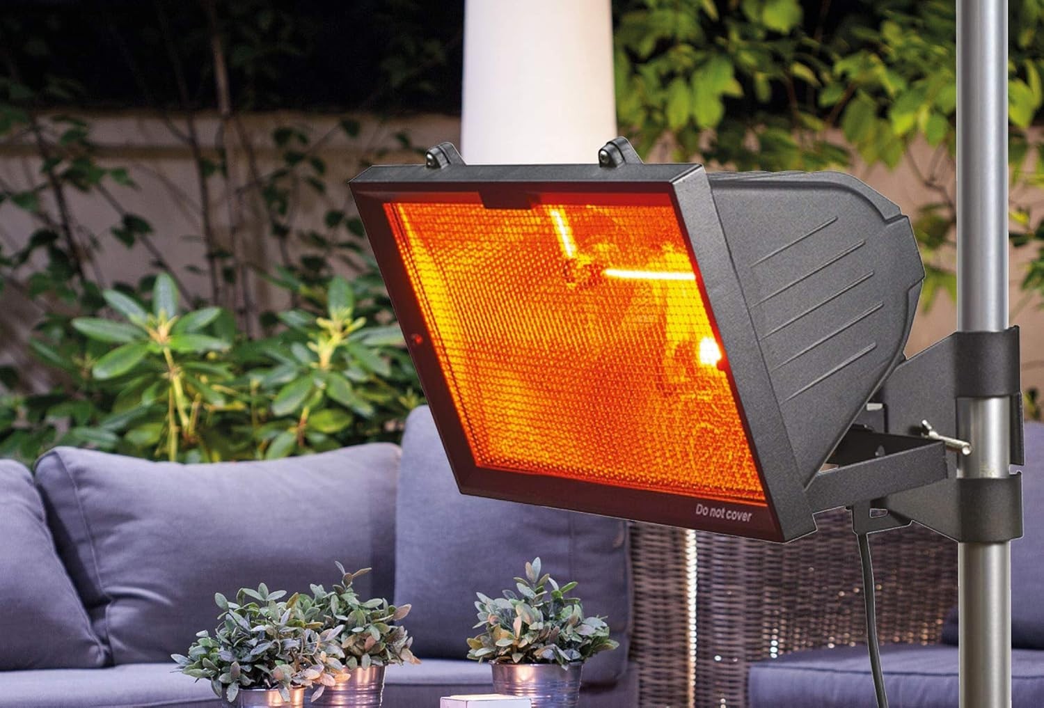 Outdoor Infrared Heater 1300W Wall & Pole Mount | Fast Heat | Safe & Slim