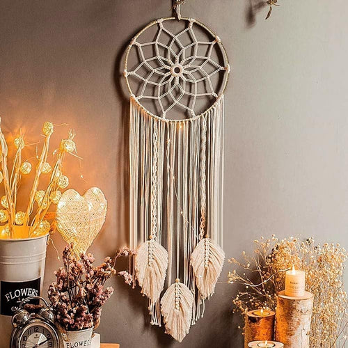 Boho Macrame Dream Catcher 30"x10" Handmade Wall Hanging Decor