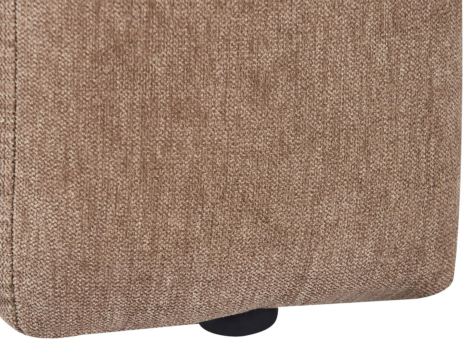 Modern Right Hand Chaise Lounge | Fabric Upholstery + Cushion + Brown