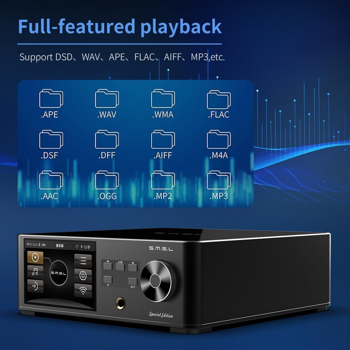 HiFi Network Audio Player DAC DSD Balanced Preamp WiFi AirPlay DLNA 7.1